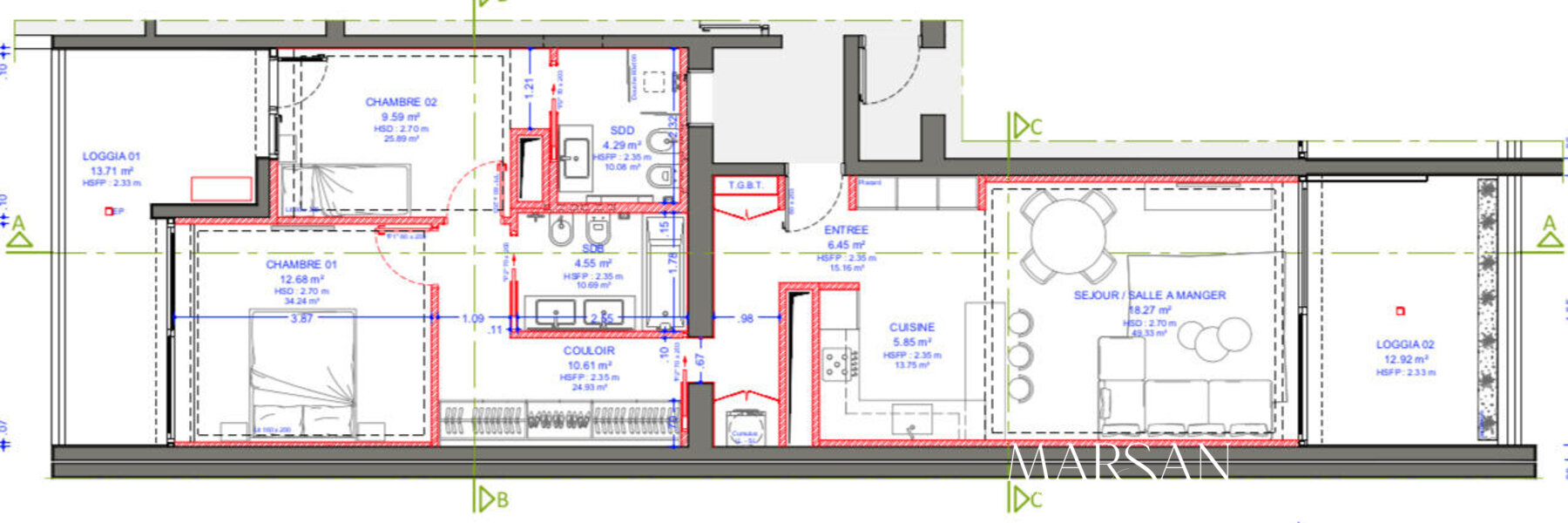 RENOVATED 2 BEDROOM APARTMENT  IN THE PRESTIGIOUS "PARK PALACE"